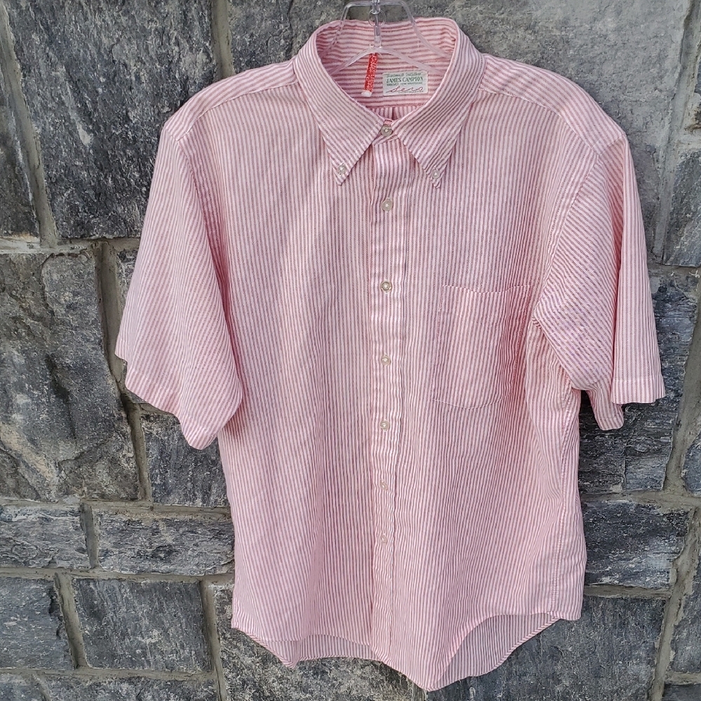 Dartmouth Outfitters James Campion Hanover NH Pink Striped Men's Shirt